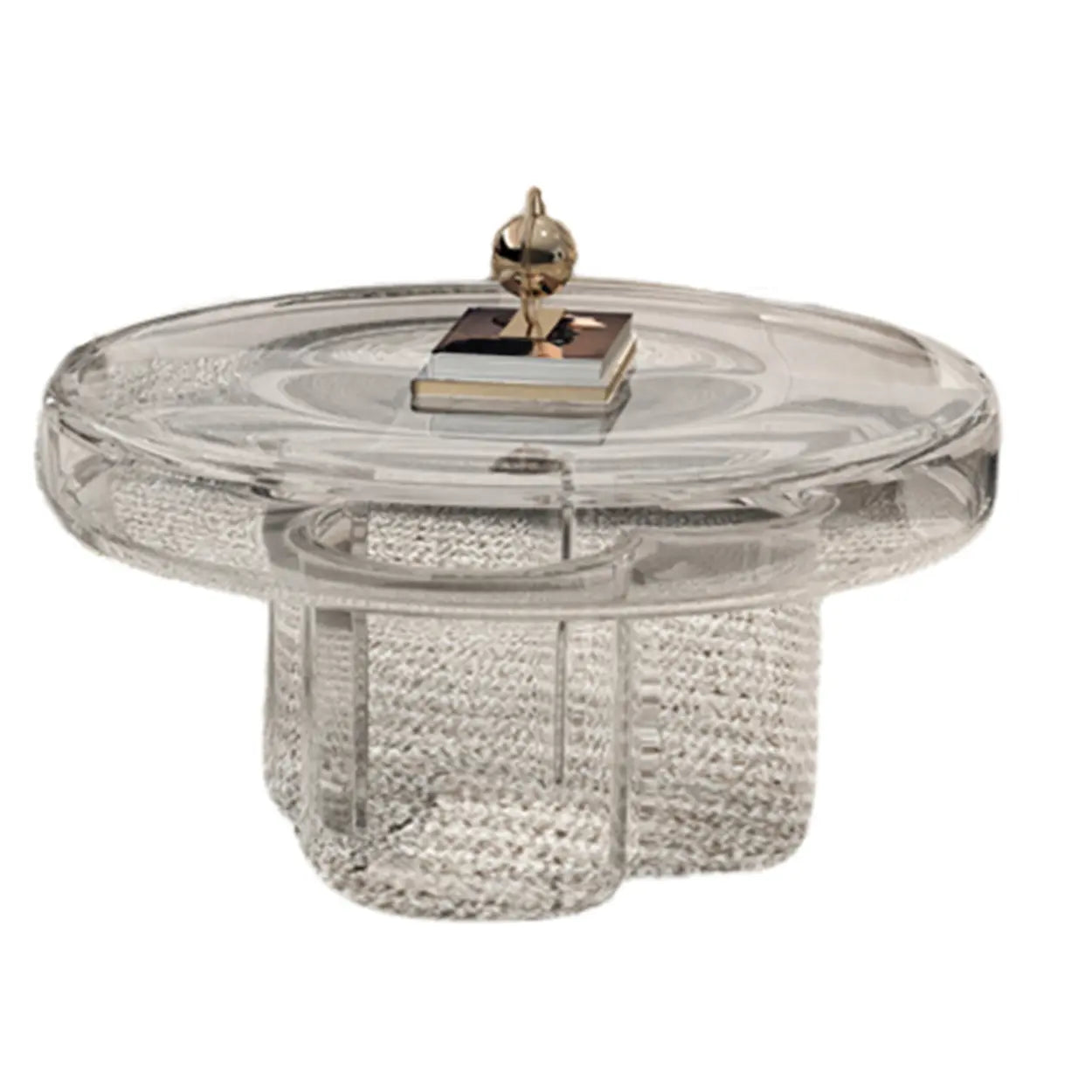 Glass Round Coffee Table — Pewter
