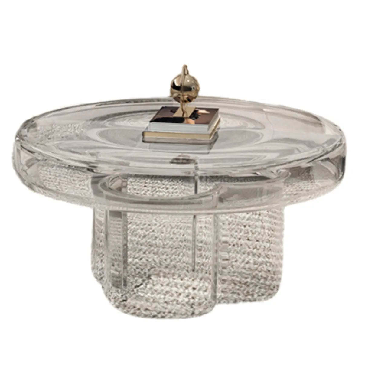 Glass Round Coffee Table — Pewter