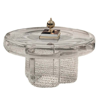 Glass Round Coffee Table — Pewter