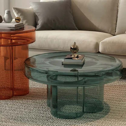 Glass Round Coffee Table — Clear
