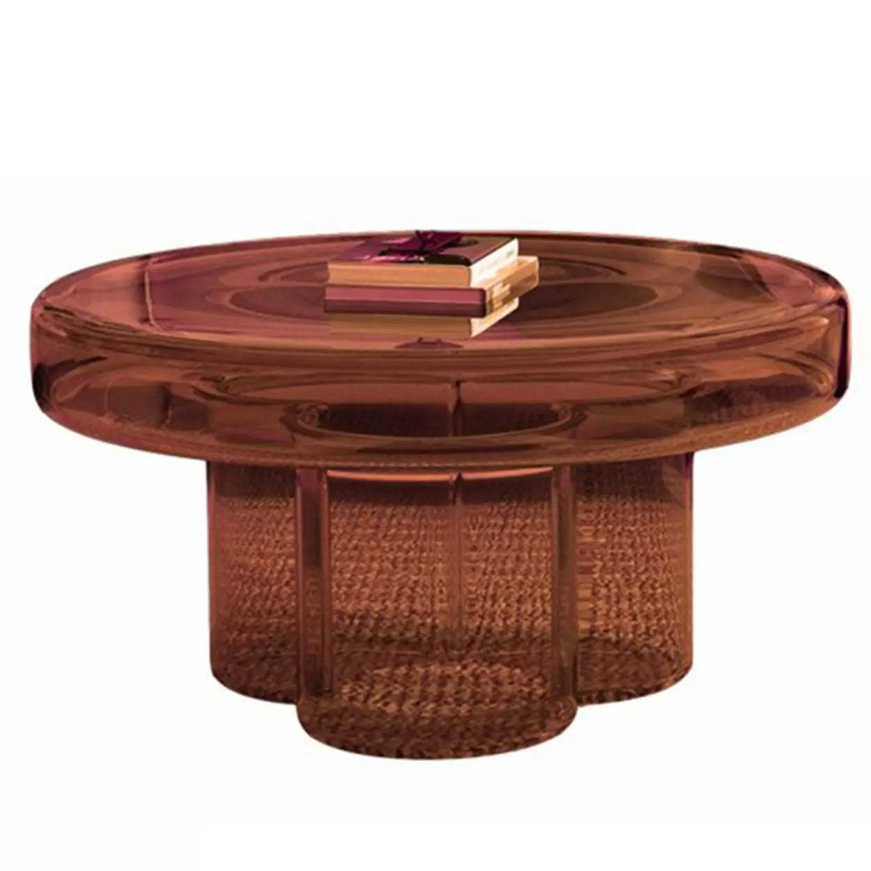 Glass Round Coffee Table — Grey