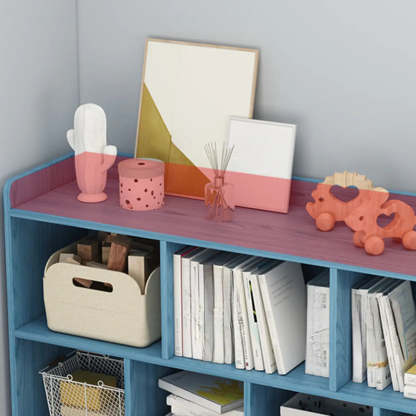 Simple Modern Rectangular Wide Bookcase — Natural Finish