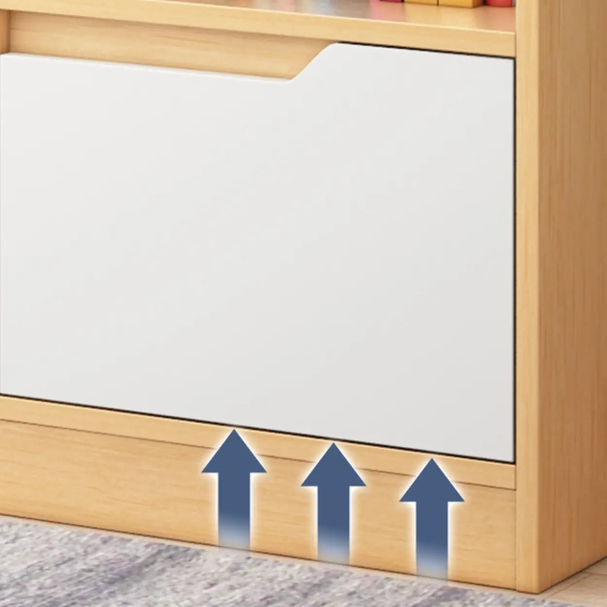 Simple Modern Rectangular Wide Bookcase — Natural Finish