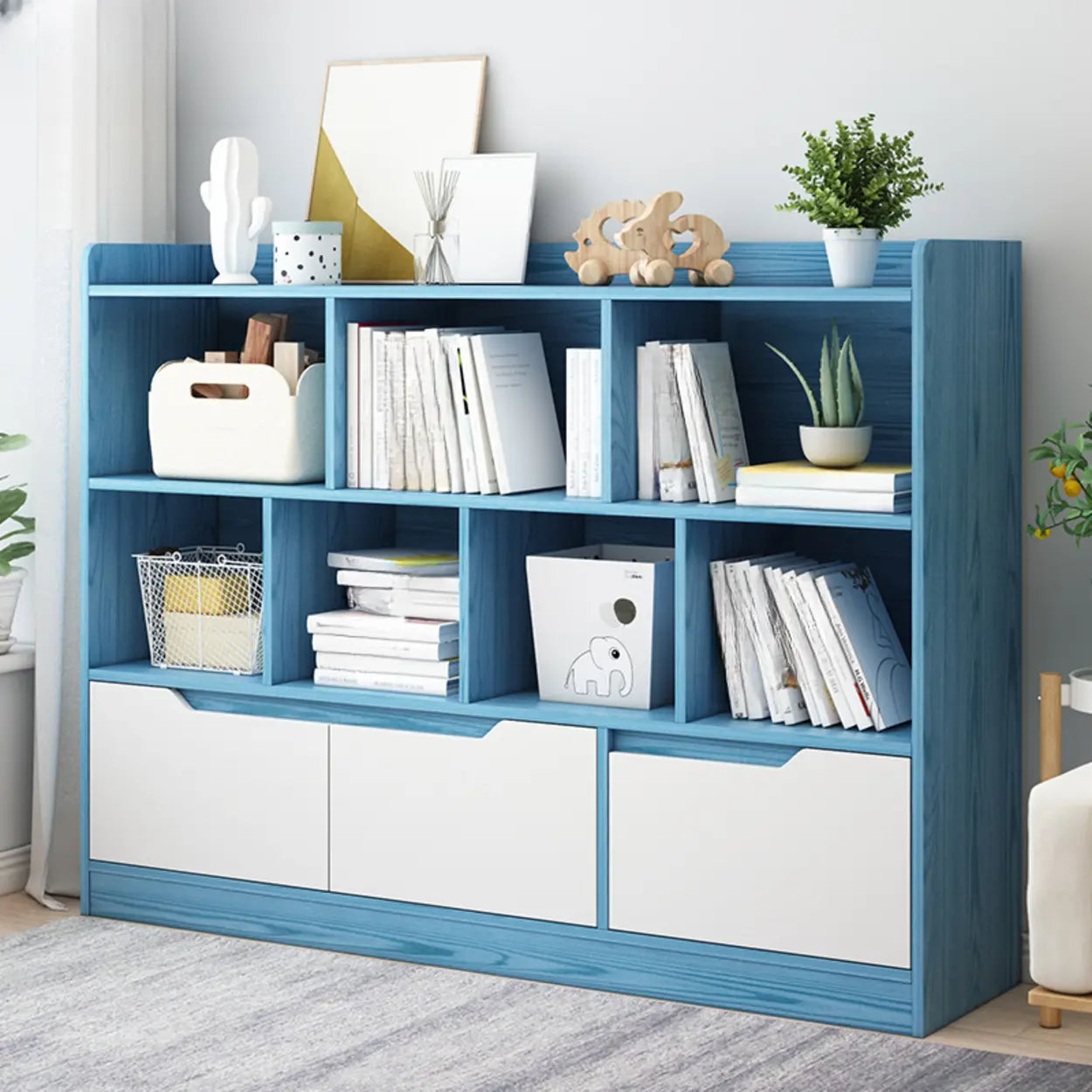Simple Modern Rectangular Wide Bookcase