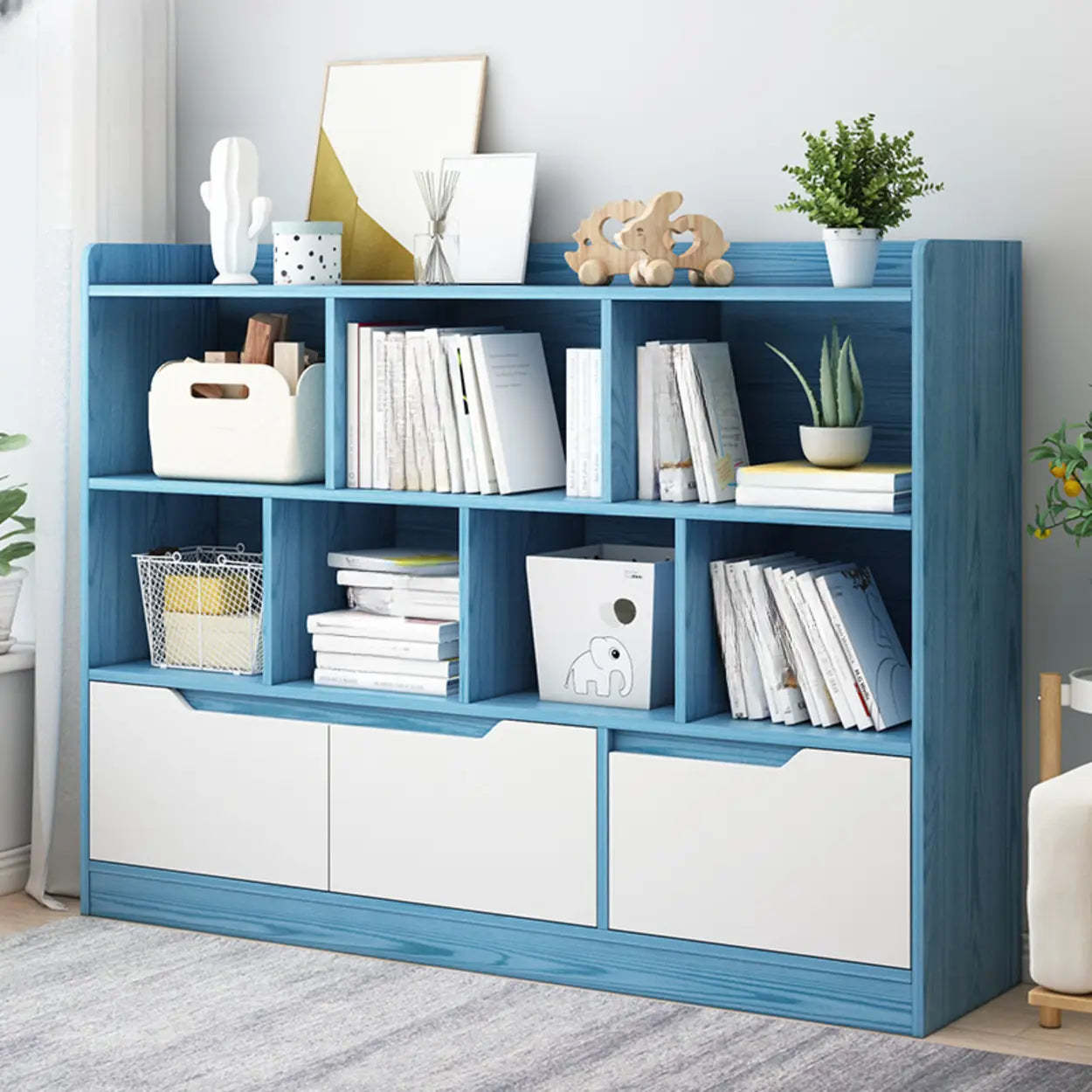 Simple Modern Rectangular Wide Bookcase
