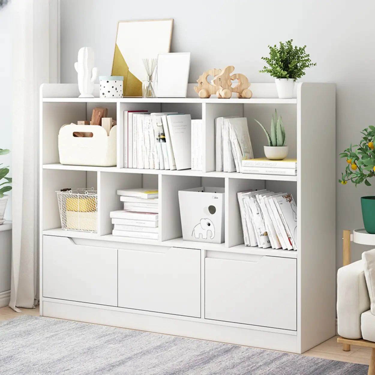 Simple Modern Rectangular Wide Bookcase