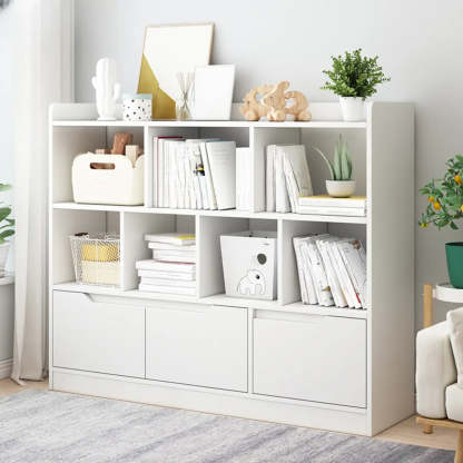 Simple Modern Rectangular Wide Bookcase