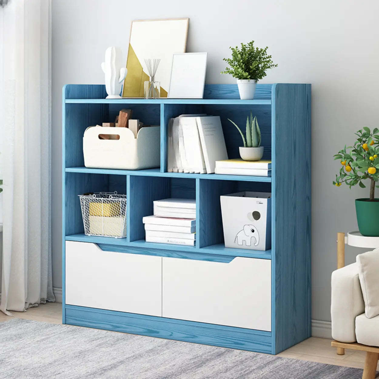 Natural modern rectangular simple bookcases