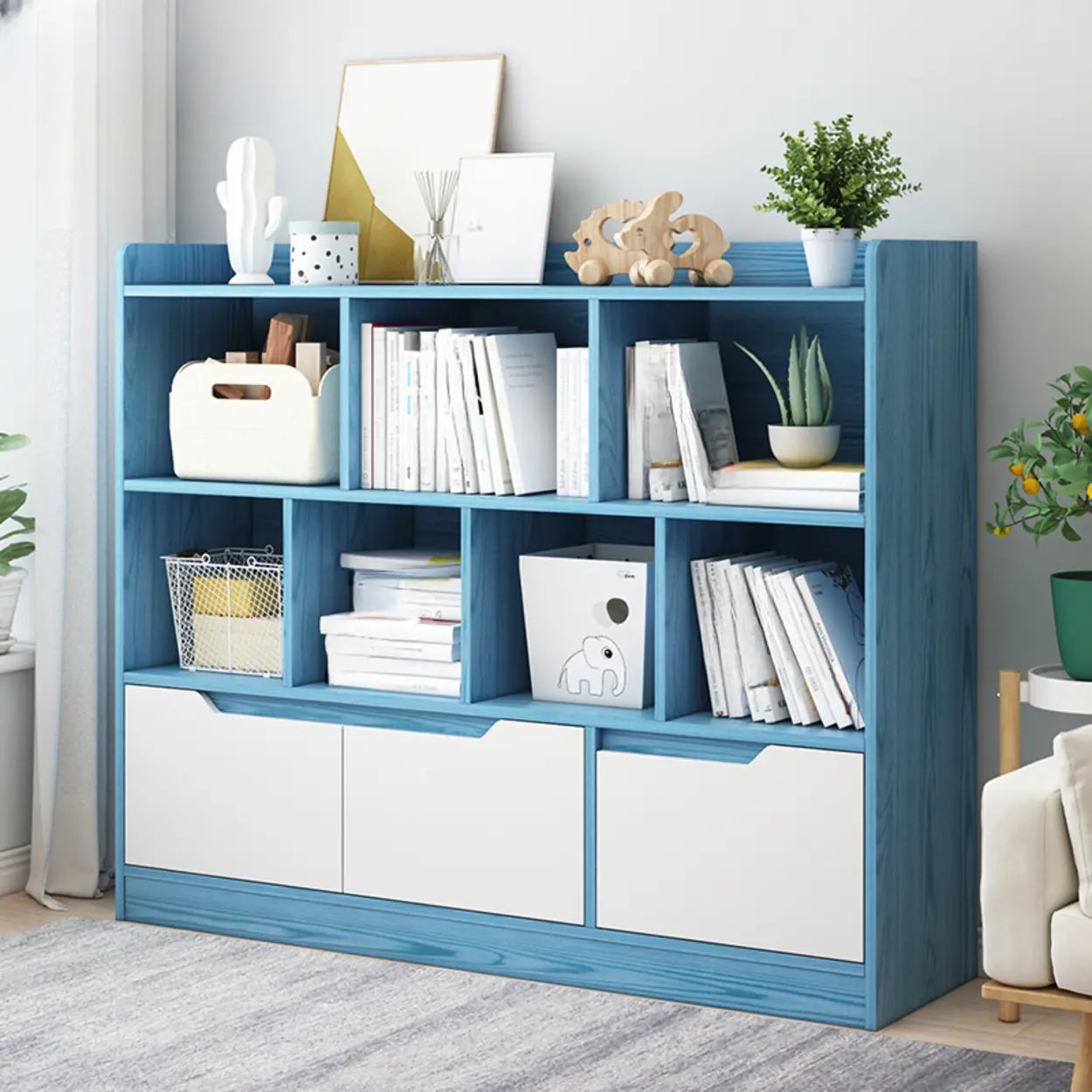 Simple Modern Rectangular Wide Bookcase