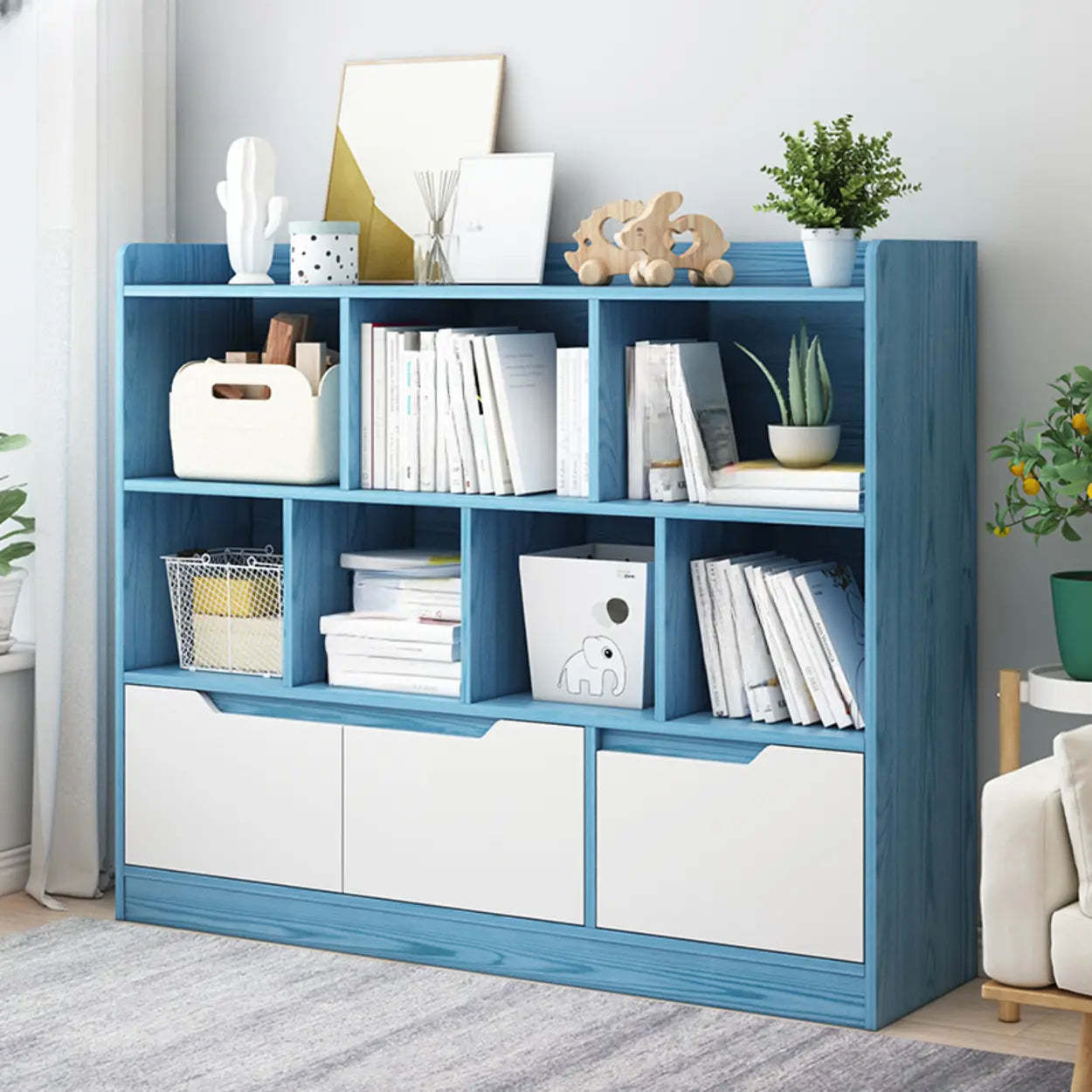 Simple Modern Rectangular Wide Bookcase