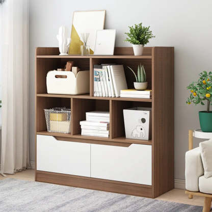 Simple Modern Rectangular Wide Bookcase