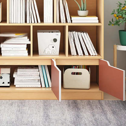Simple Modern Rectangular Wide Bookcase — Brown
