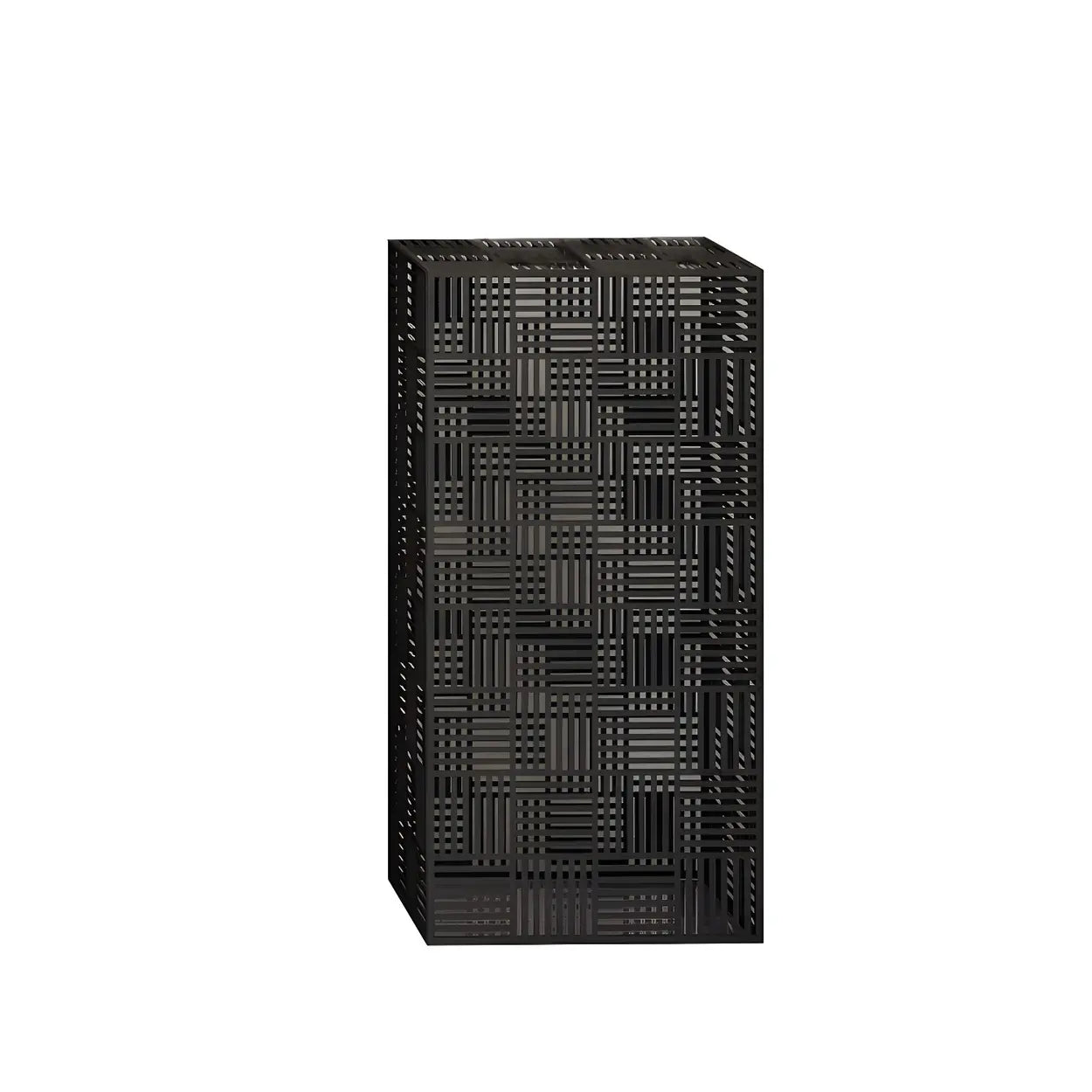 Simple Square Metal Black Plant Table — Black