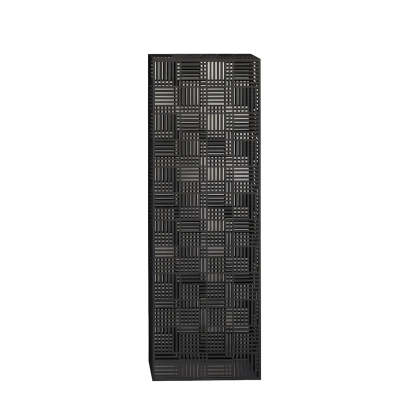 Simple Square Metal Black Plant Table — Black