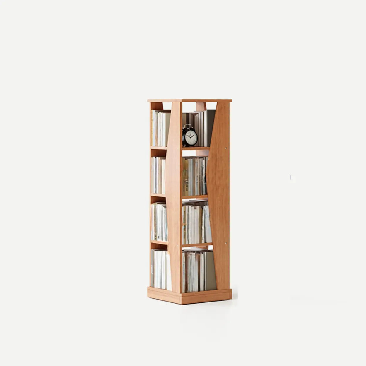 Simple Square Wood Open-Back Tall Bookcase — White
