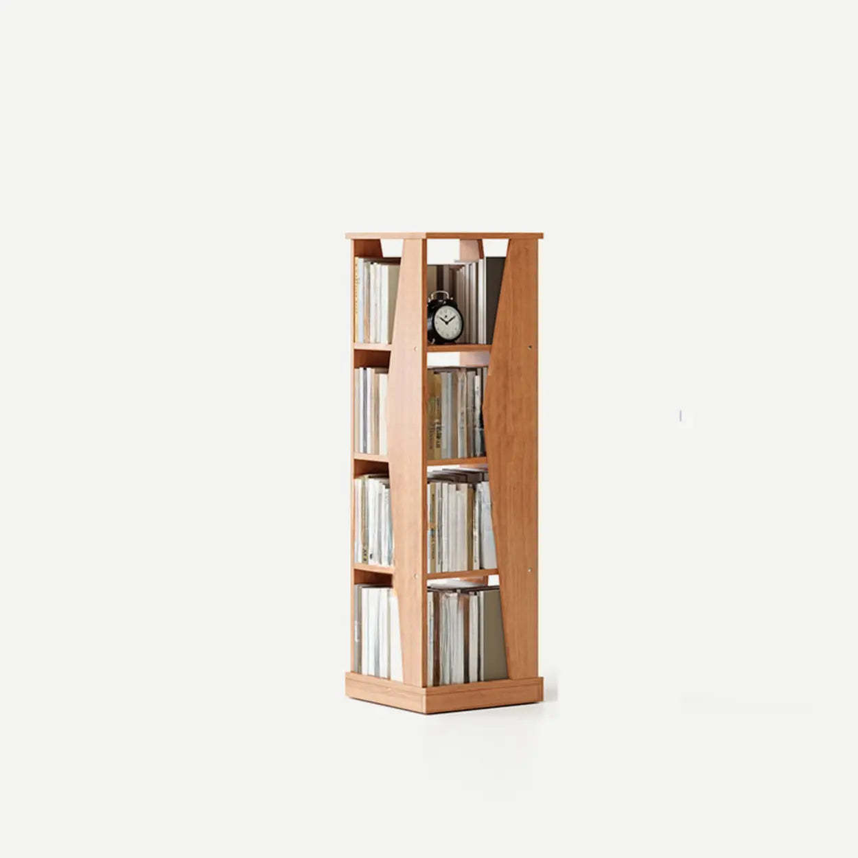 Simple Square Wood Open-Back Tall Bookcase — White