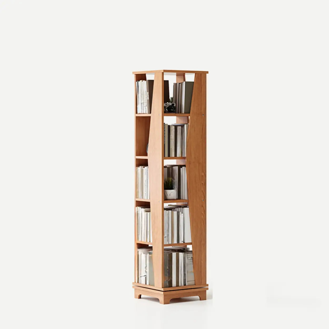 Simple Square Wood Open-Back Tall Bookcase