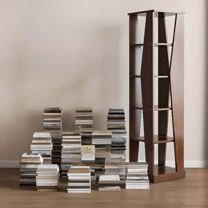 Simple Square Wood Open-Back Tall Bookcase