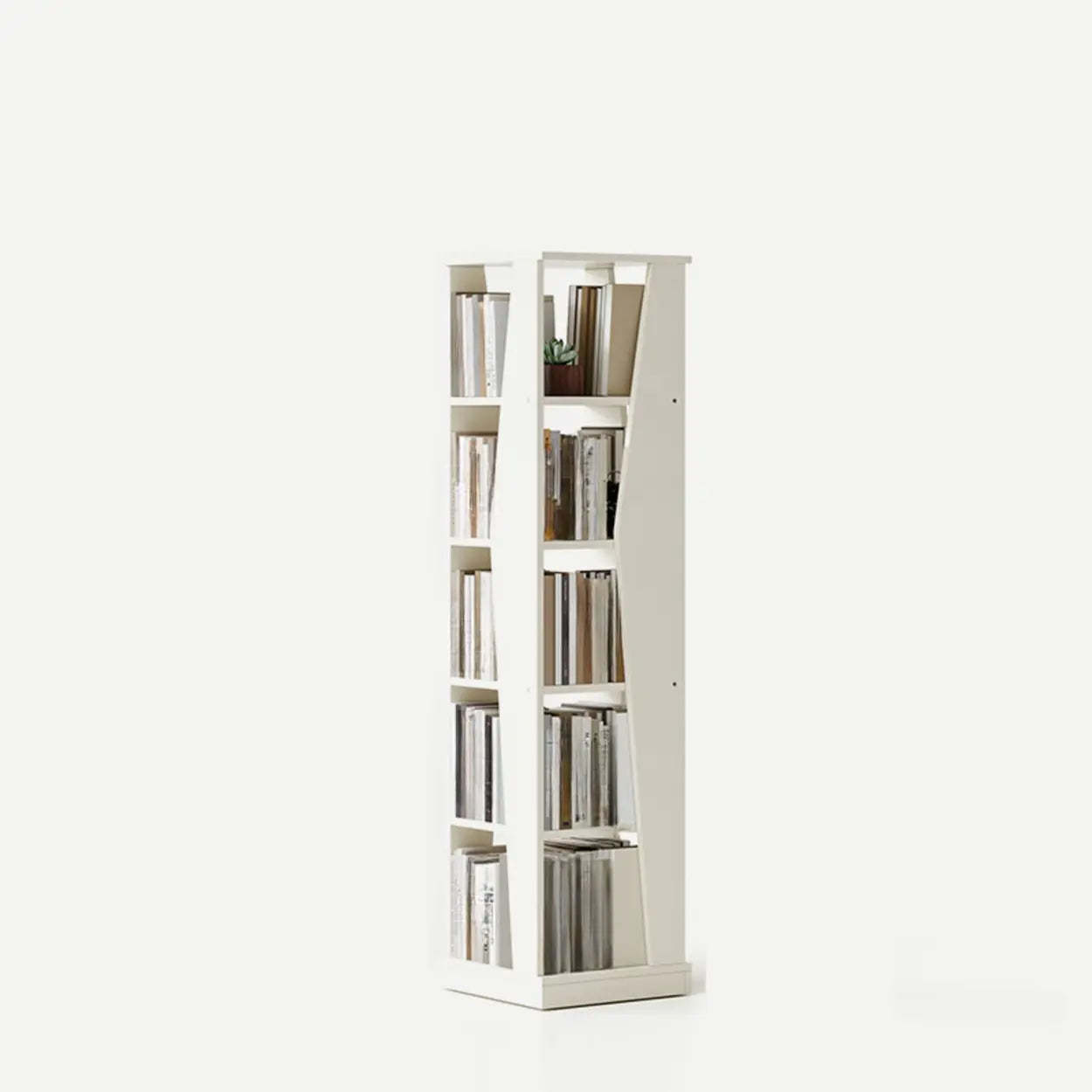 Lighom modern tall square wood bookcases — 17" L x 17" W x 65" H / White