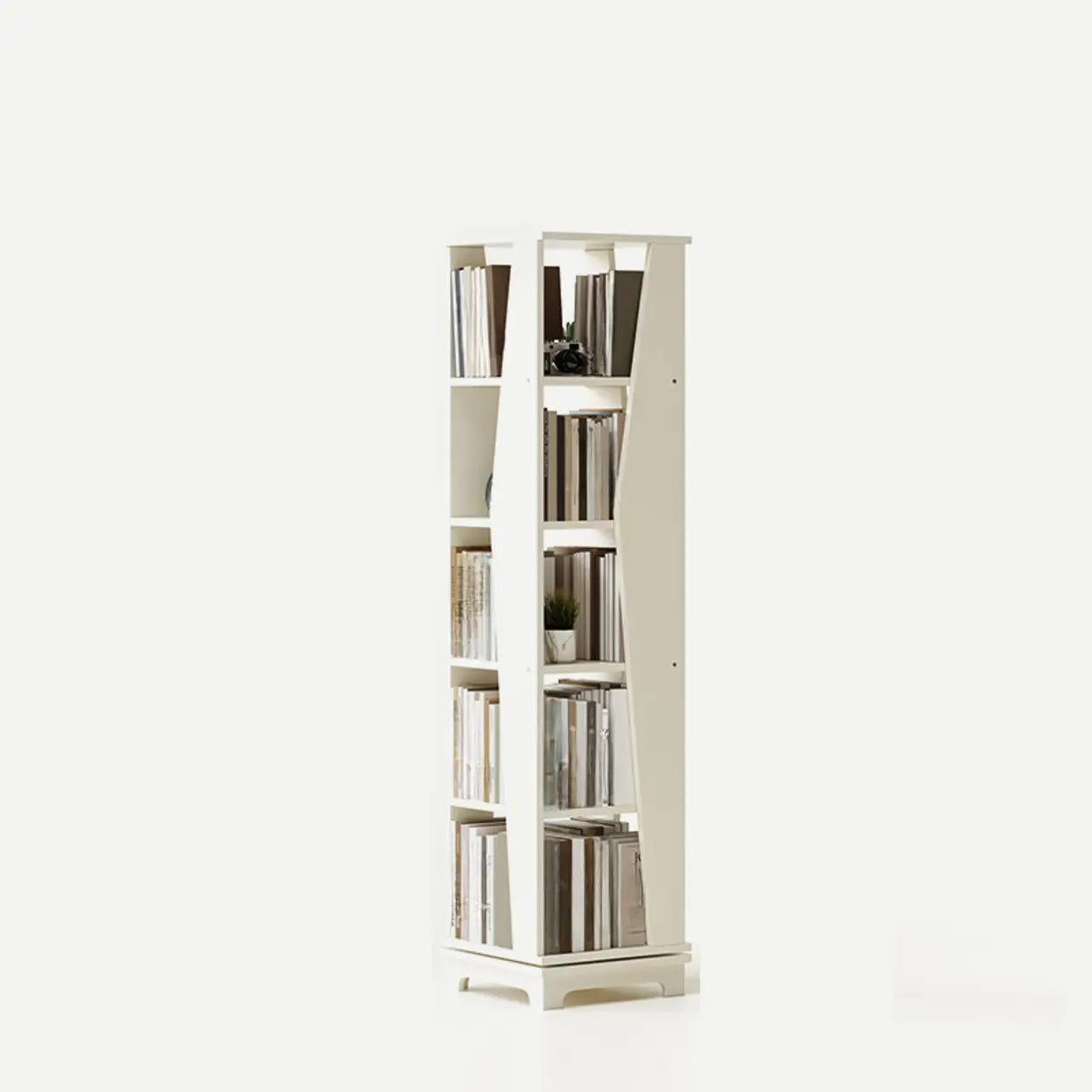 Simple Square Wood Open-Back Tall Bookcase