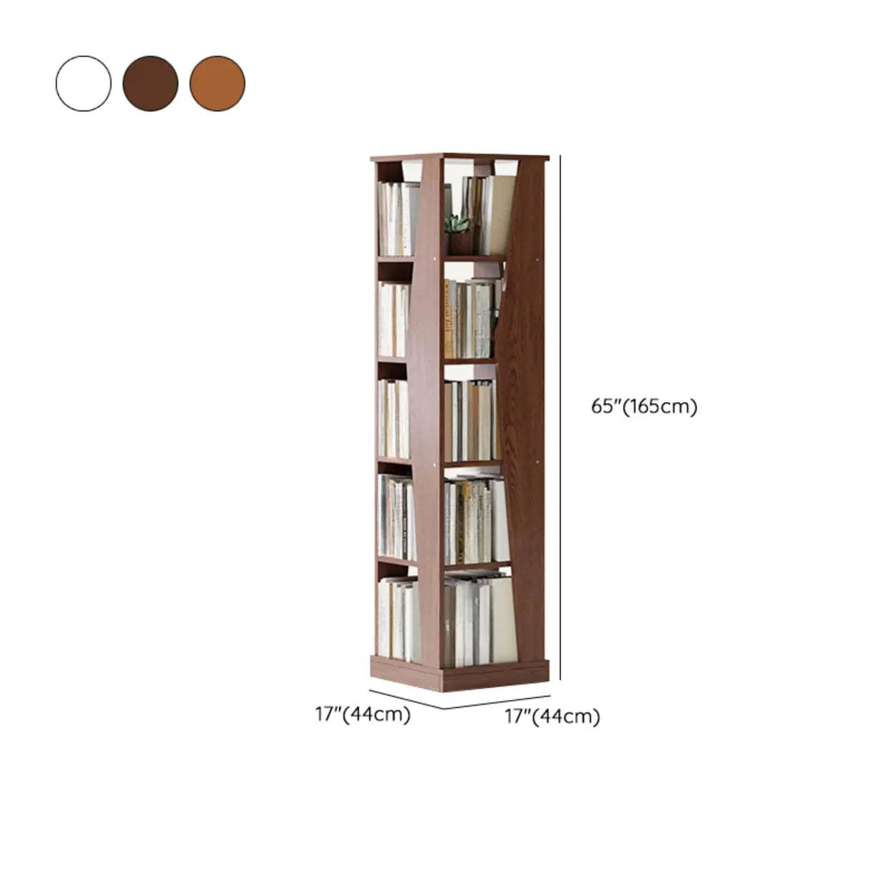 Simple Square Wood Open-Back Tall Bookcase