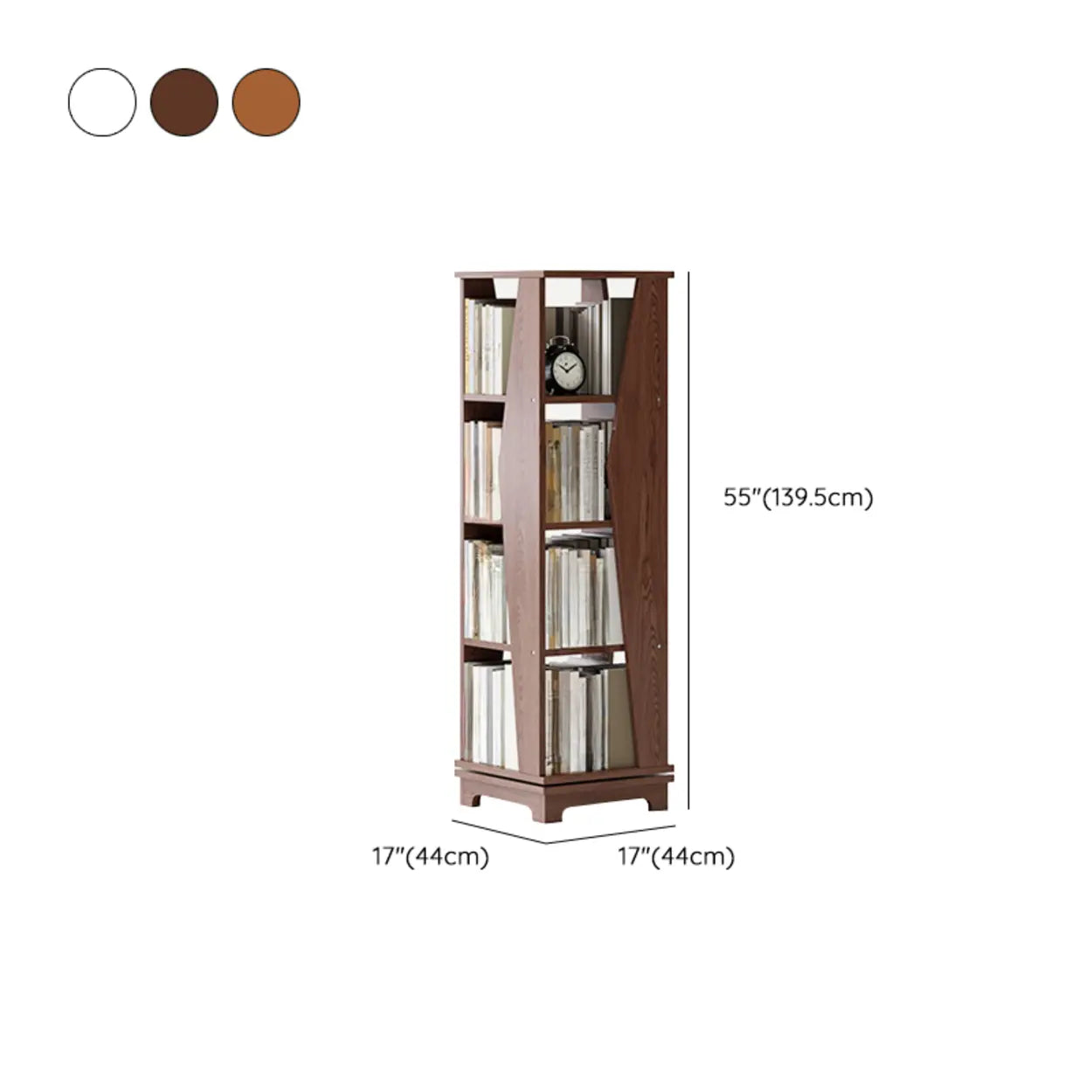 Simple Square Wood Open-Back Tall Bookcase