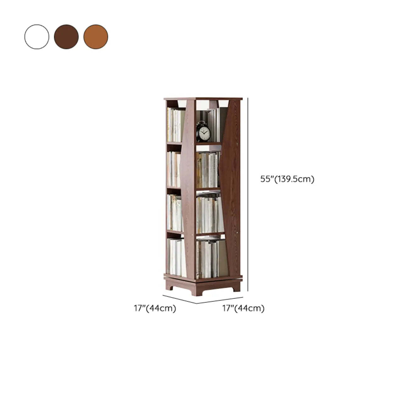 Simple Square Wood Open-Back Tall Bookcase