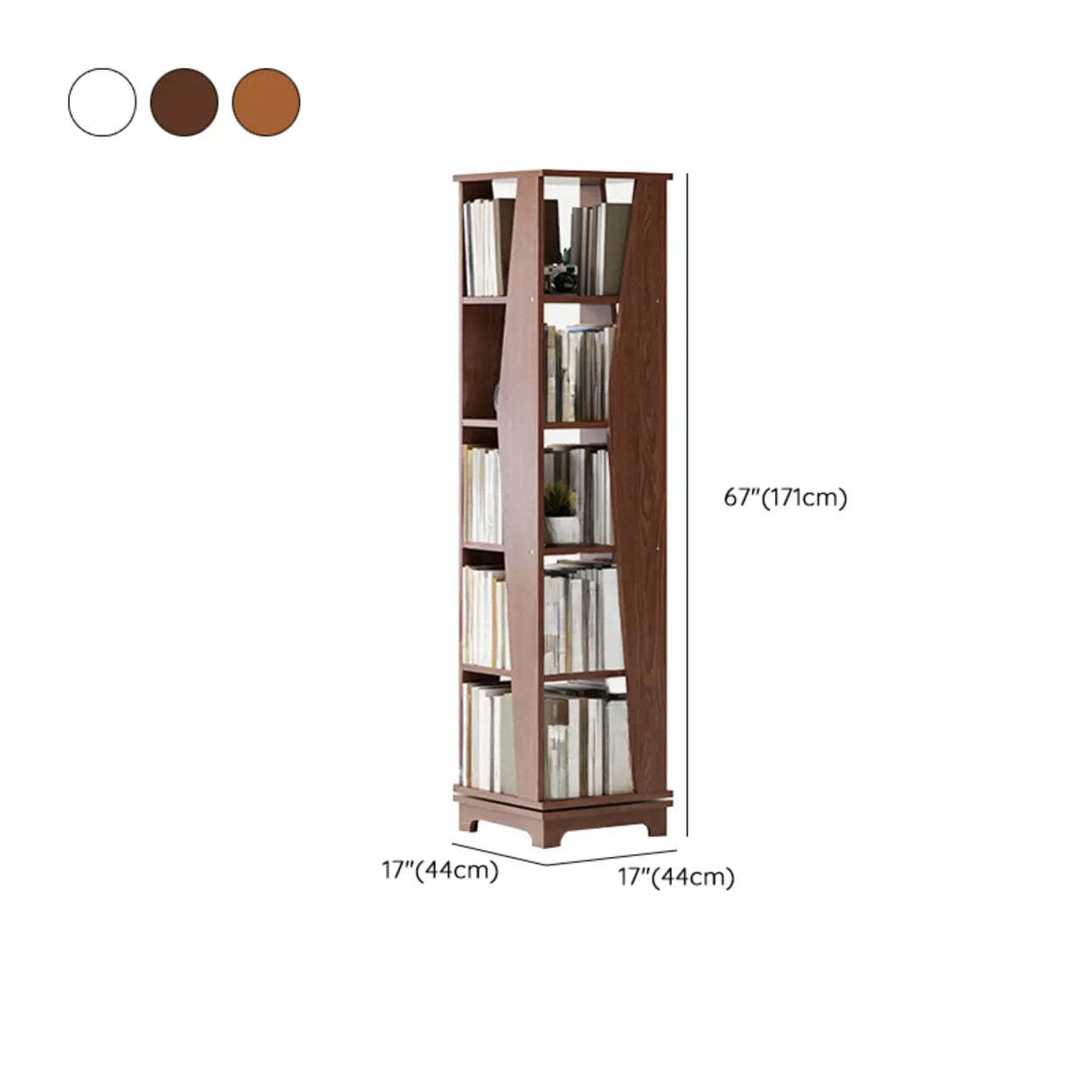 Simple Square Wood Open-Back Tall Bookcase