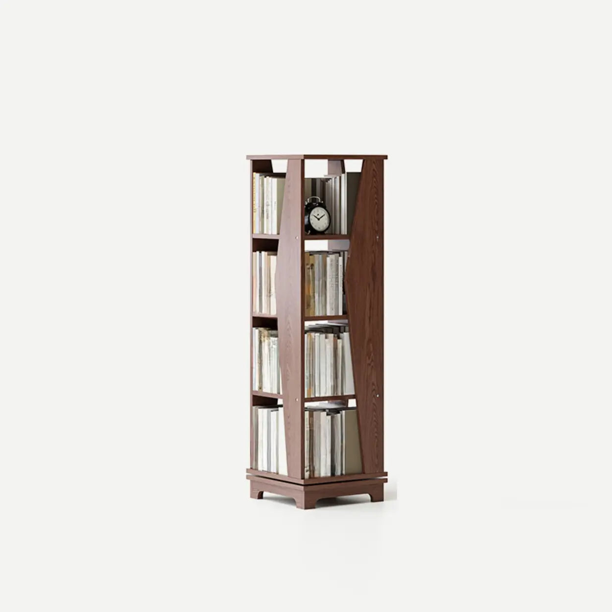 Simple Square Wood Open-Back Tall Bookcase — White