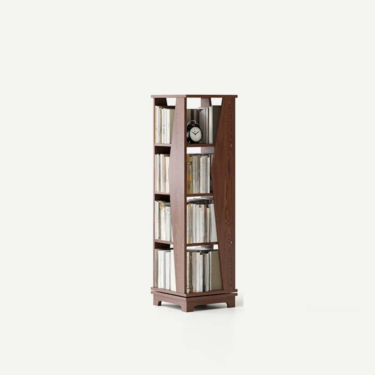 Simple Square Wood Open-Back Tall Bookcase — White