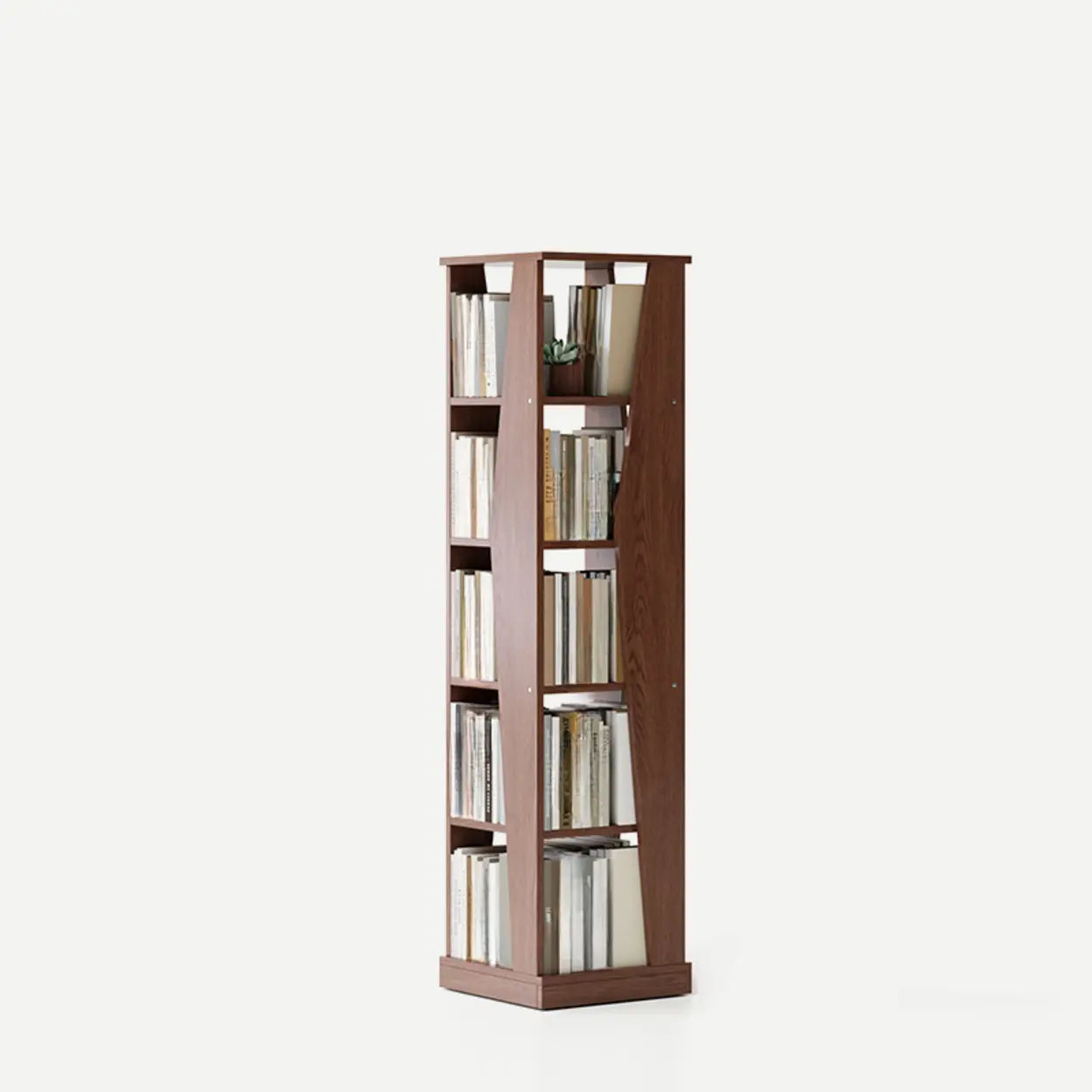 Simple Square Wood Open-Back Tall Bookcase — Natural