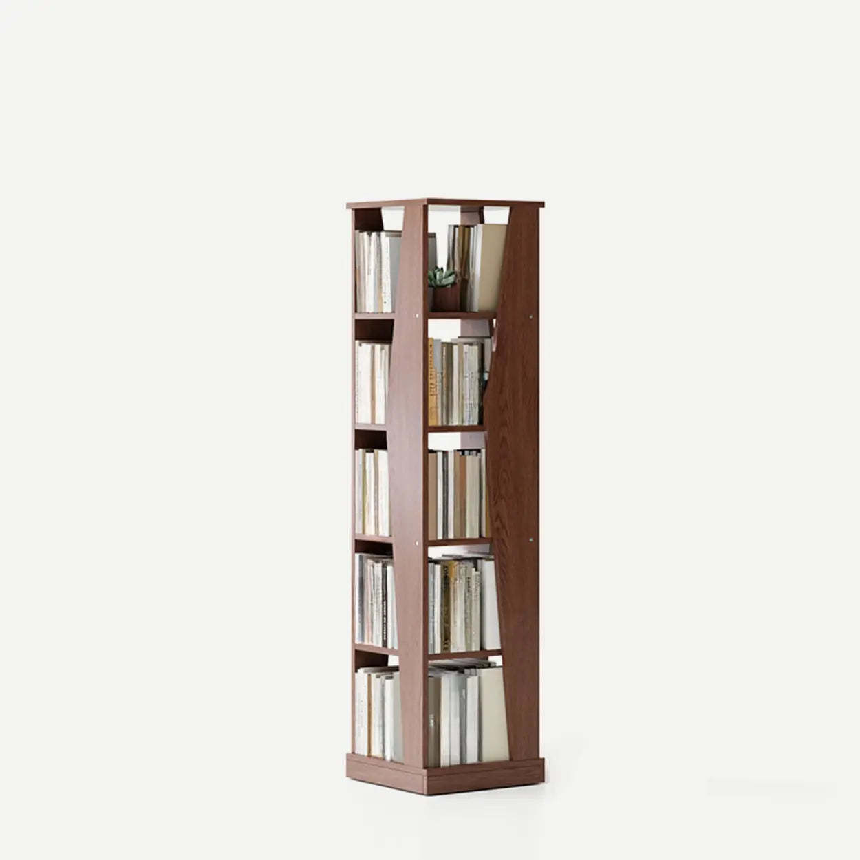 Simple Square Wood Open-Back Tall Bookcase — Natural