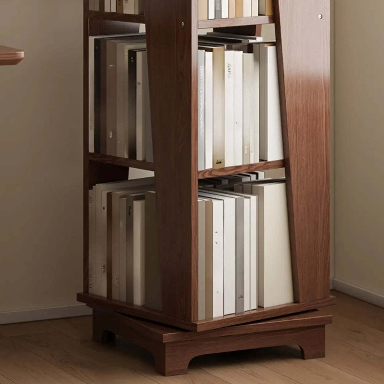 Simple Square Wood Open-Back Tall Bookcase — Natural