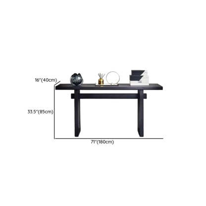Simple Trestle Timber Black Rectangular Console Table