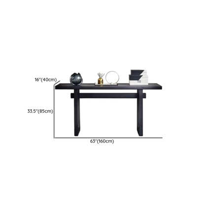 Simple Trestle Timber Black Rectangular Console Table