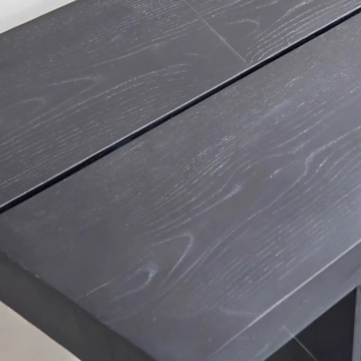 Simple Trestle Timber Black Rectangular Console Table
