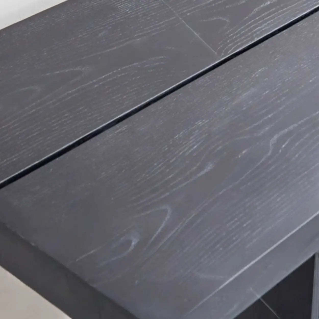 Simple Trestle Timber Black Rectangular Console Table