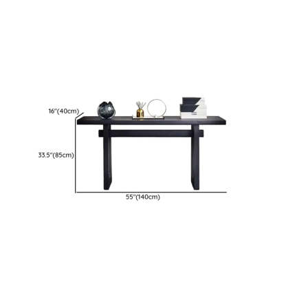 Simple Trestle Timber Black Rectangular Console Table