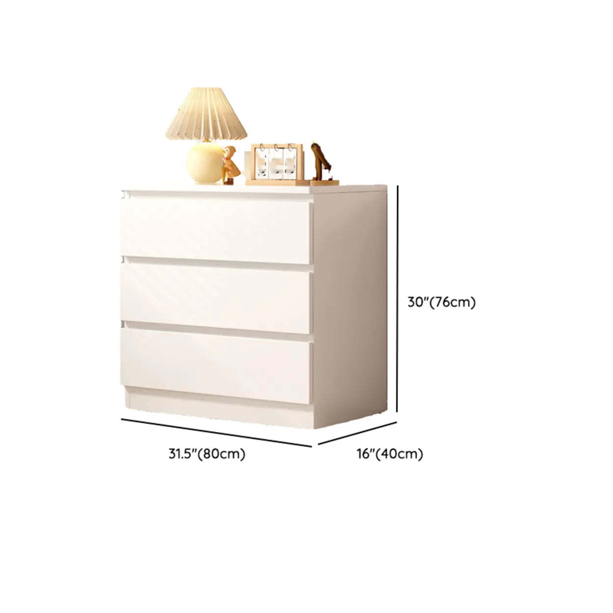 Simple Vertical White Hardwood Dresser with 5 Drawers