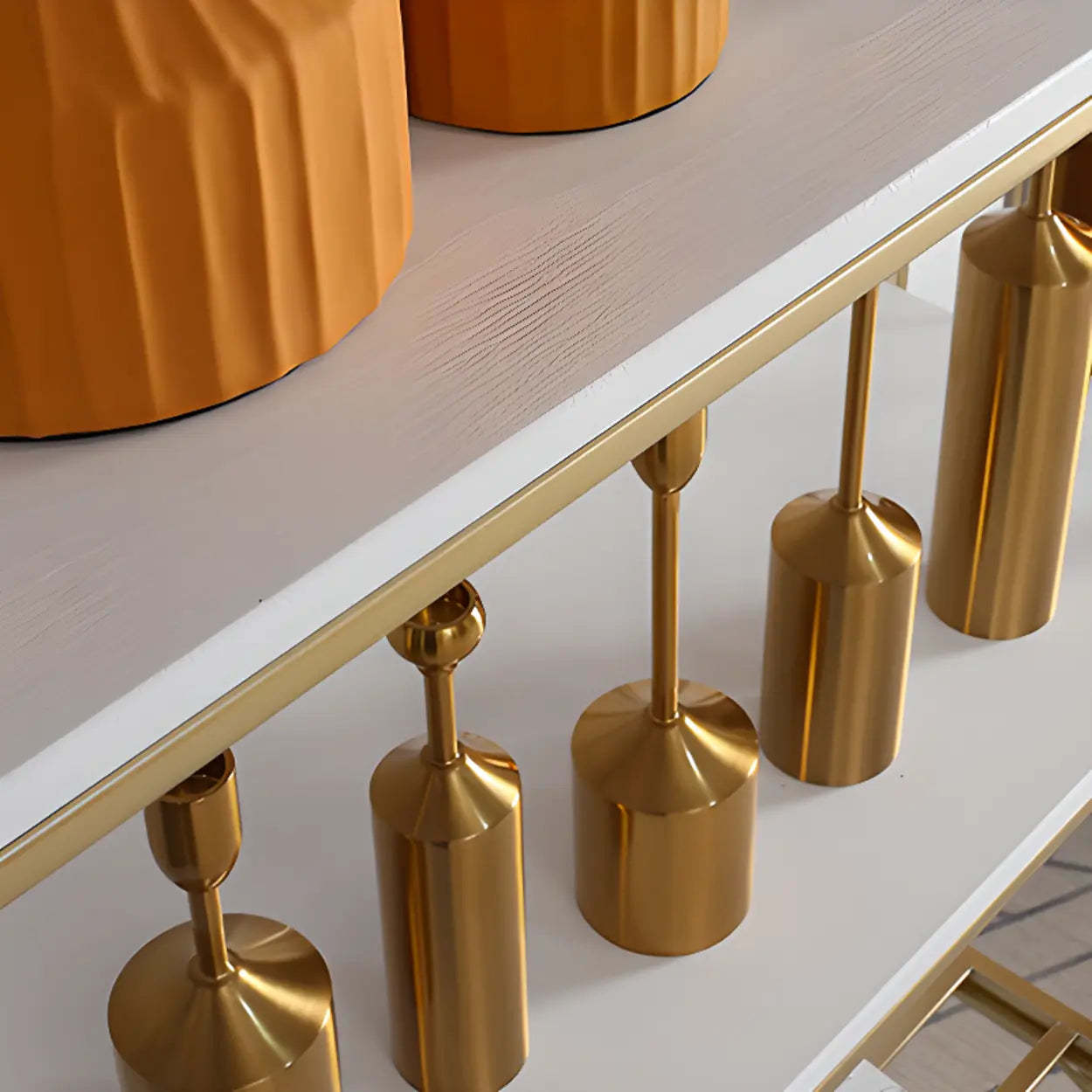 Simple Vertical Metal 4-Shelf Bookshelf