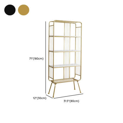 Simple Vertical Metal 4-Shelf Bookshelf