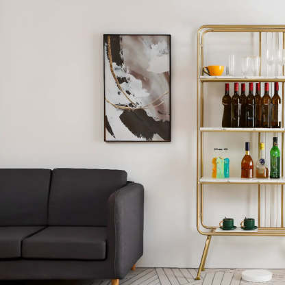 Simple Vertical Metal 4-Shelf Bookshelf — Gold