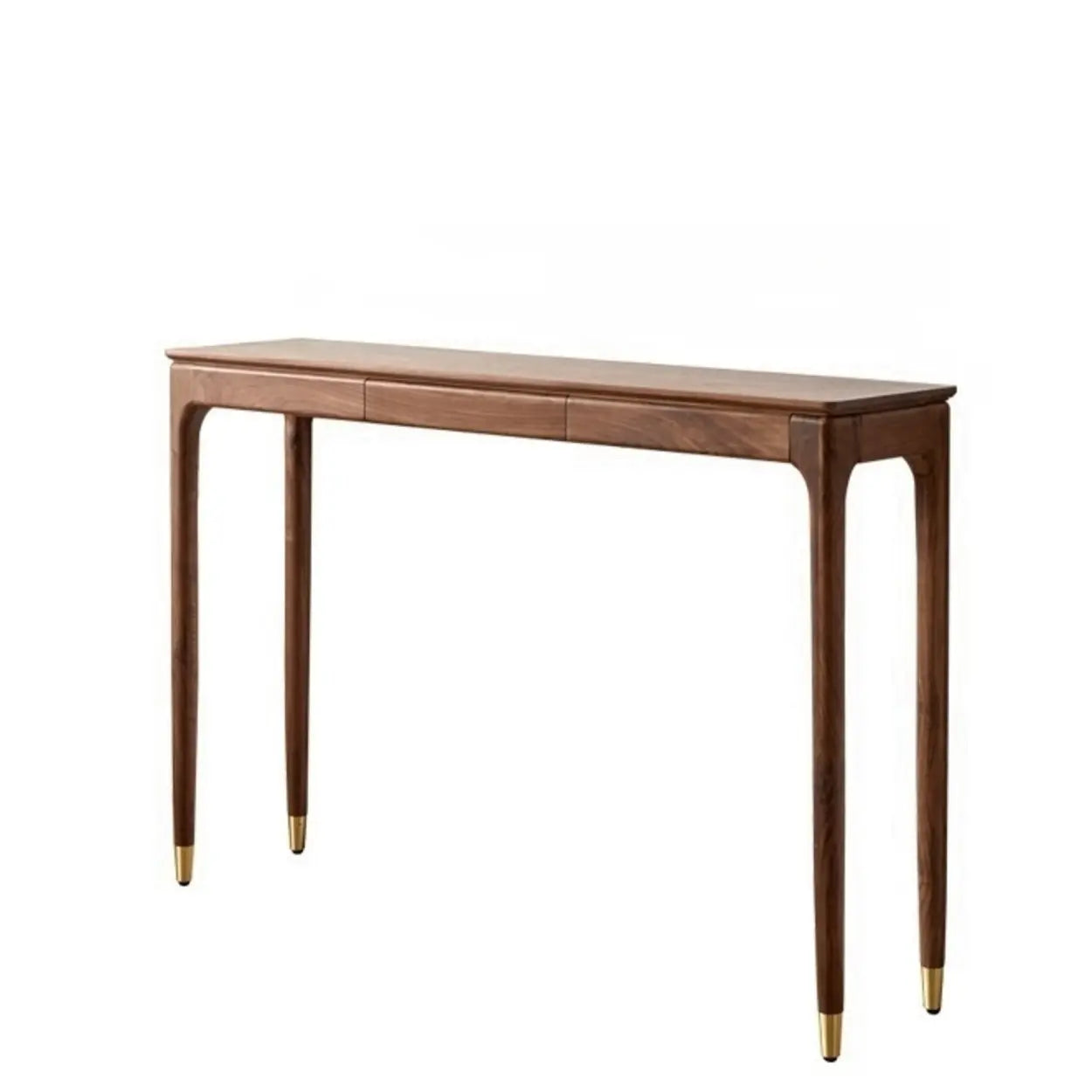 Walnut Rectangular Storage Console Table