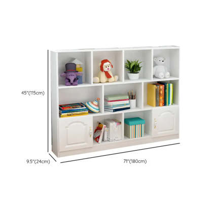 Simple White Modern Rectangular Wide Storage Bookcase