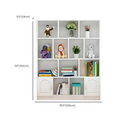 Simple White Modern Rectangular Wide Storage Bookcase