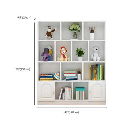 Simple White Modern Rectangular Wide Storage Bookcase