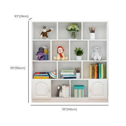 Simple White Modern Rectangular Wide Storage Bookcase