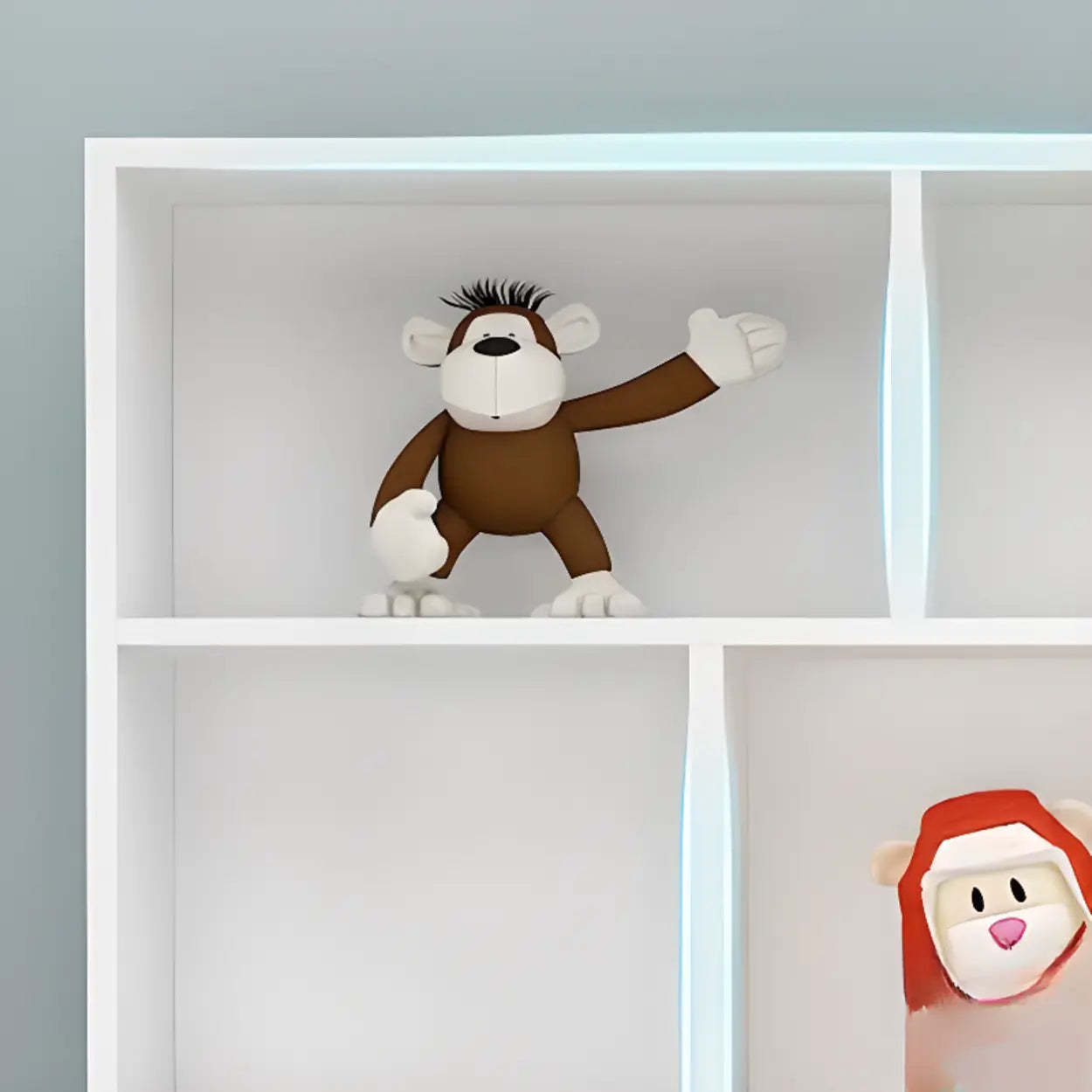 Simple White Modern Rectangular Wide Storage Bookcase