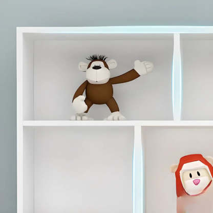 Simple White Modern Rectangular Wide Storage Bookcase