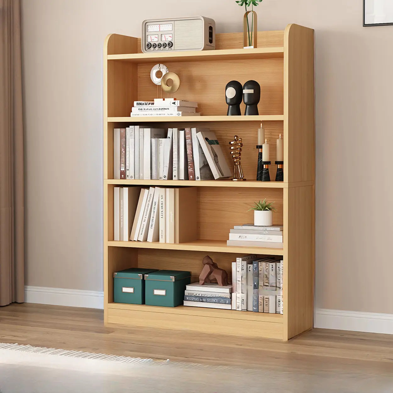 Vertical Wooden Storage Bookcase